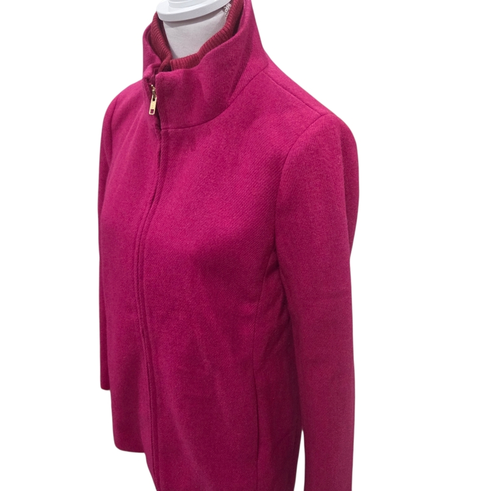 J Crew Wool Coat Wool Village Coat Classic Tailored Fuschia Pink Size 8 - Picture 5 of 11